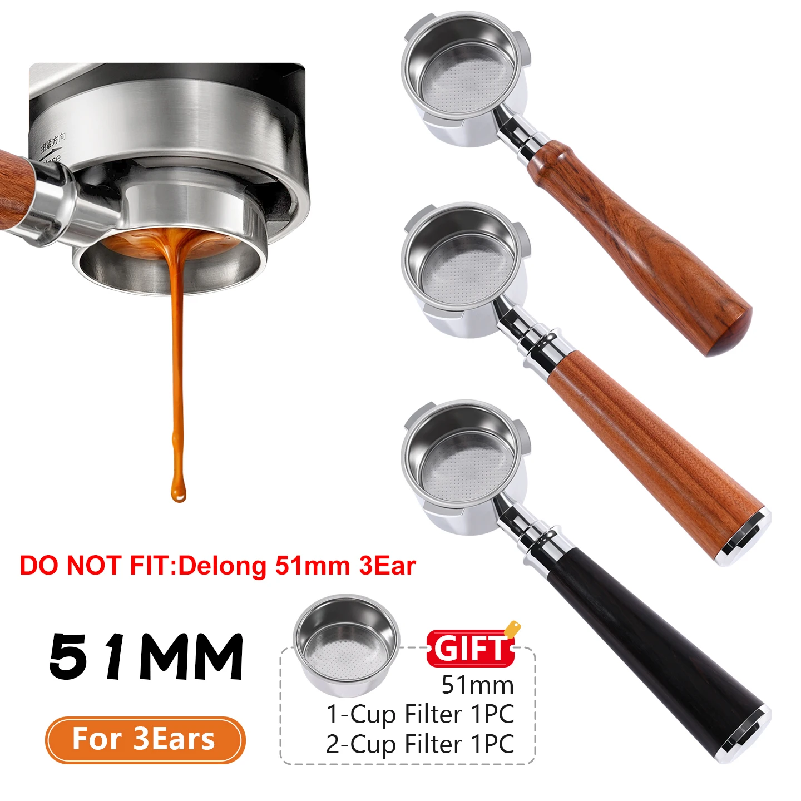 Coffee Tea Making Machine - Porte-filtre à café sans fond, 51mm,