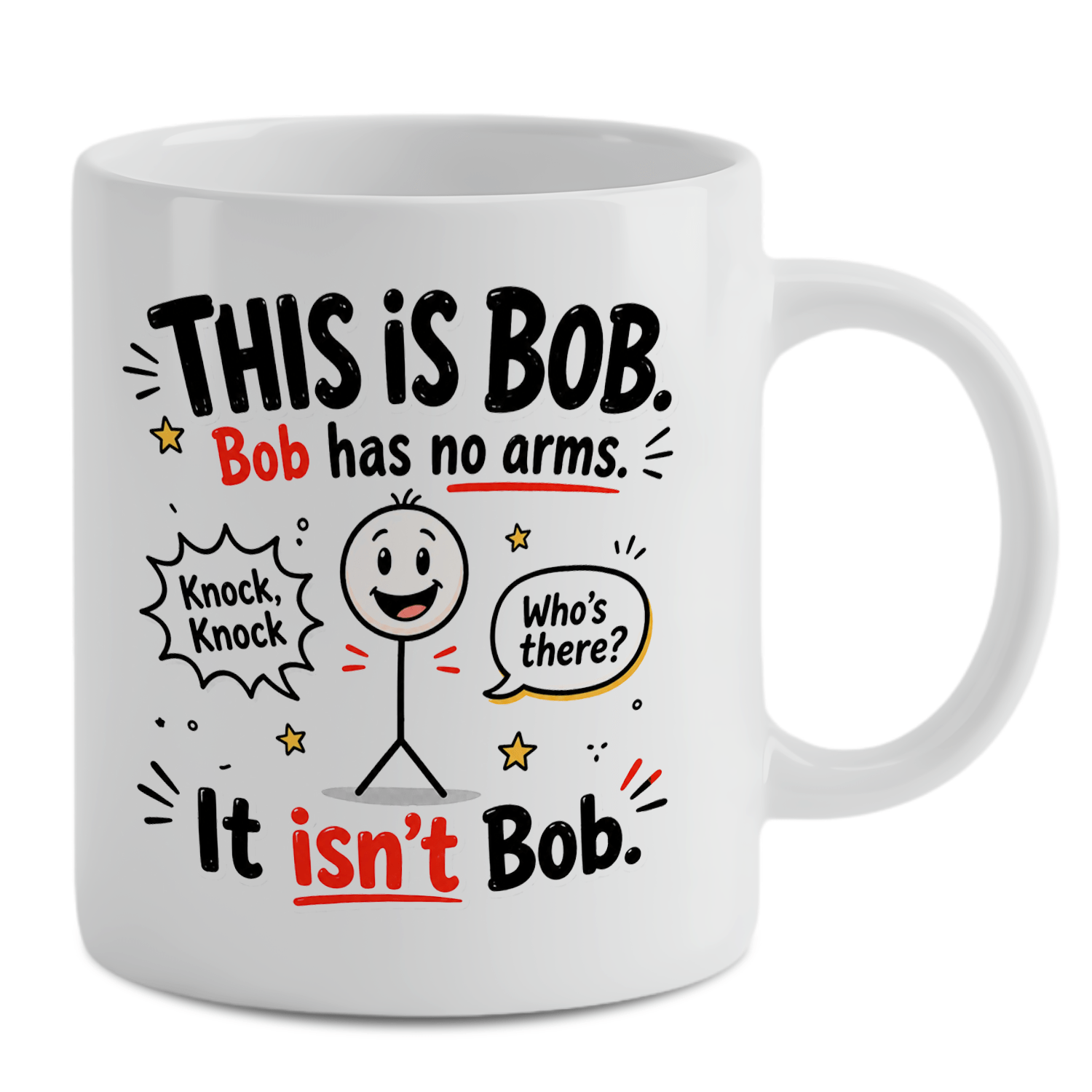 Coffee Tea Joke - Mug à café en céramique blanche