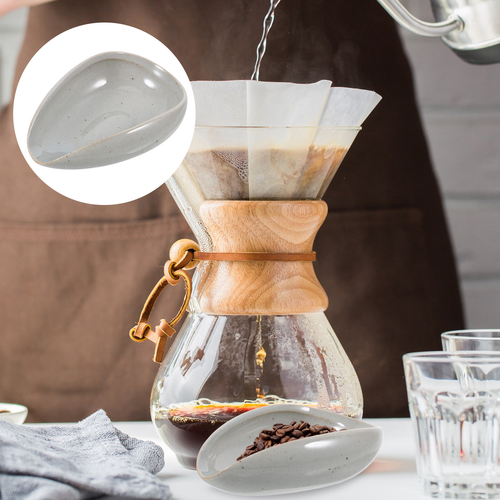 Coffee Tea And Bean Leaf - Plateau en céramique pour grains de