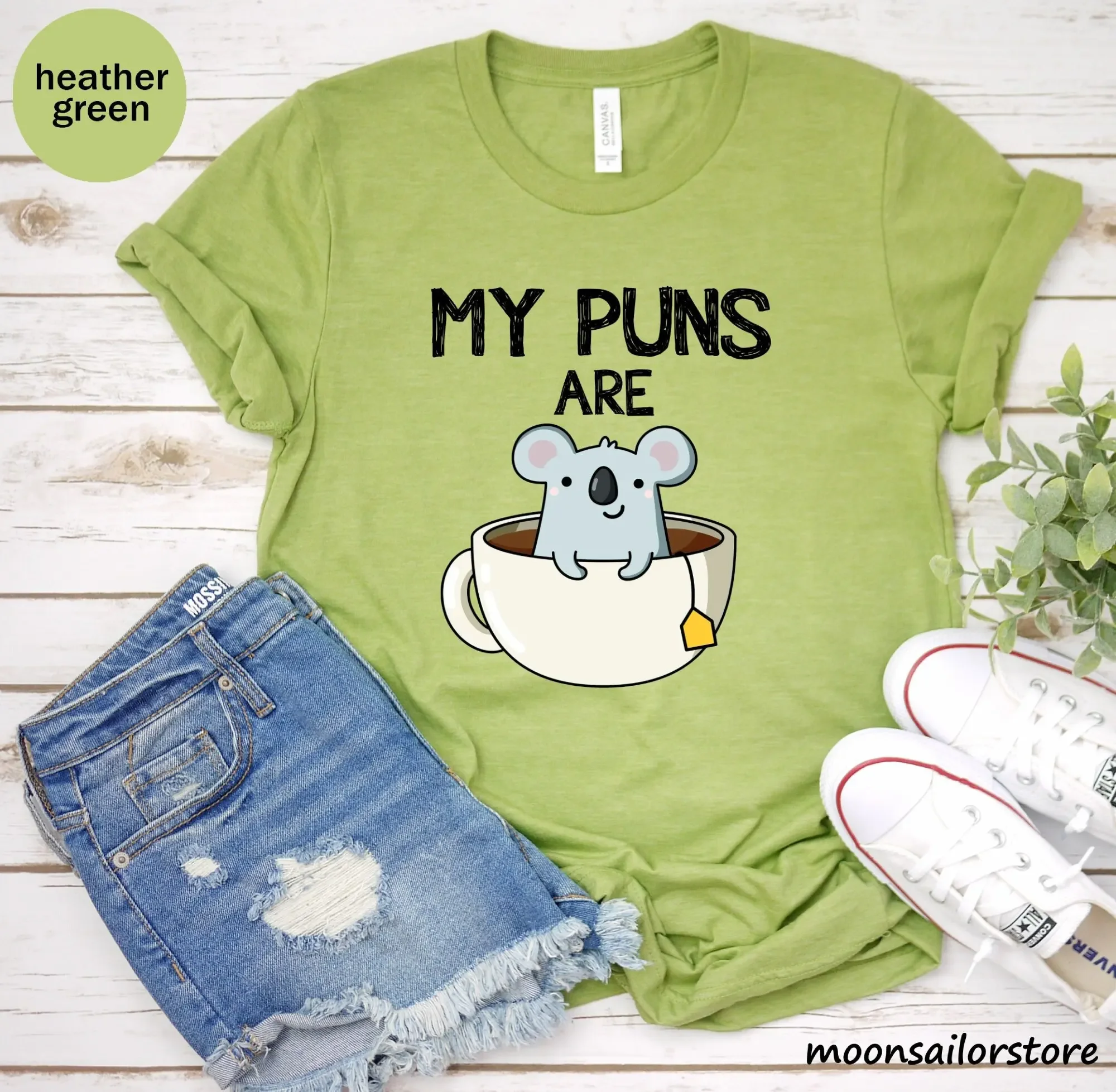 Coffee Tea Joke - T-shirt « My Puns Are Koala