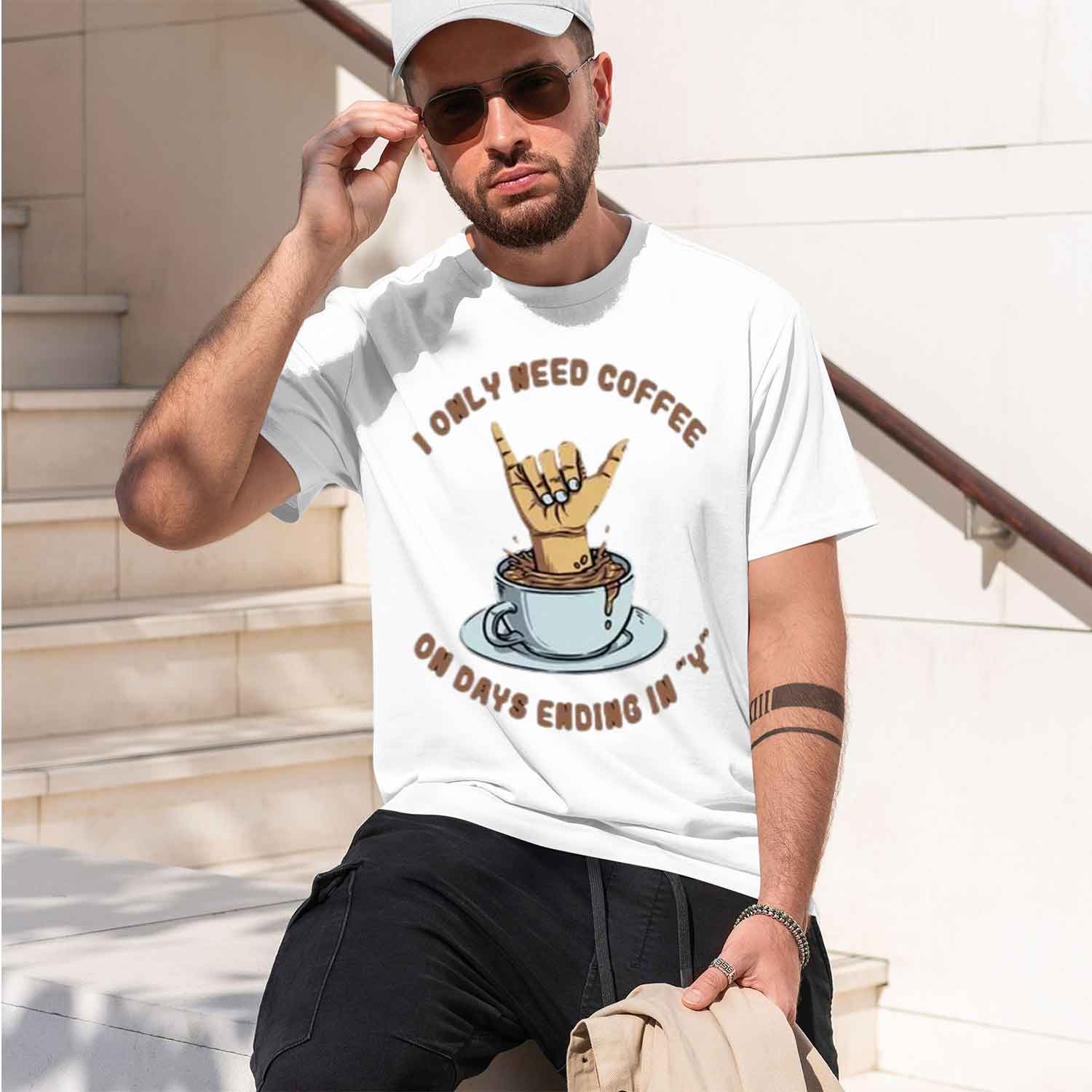 T-shirt à manches courtes et c - Coffee Tea Joke avis et prix