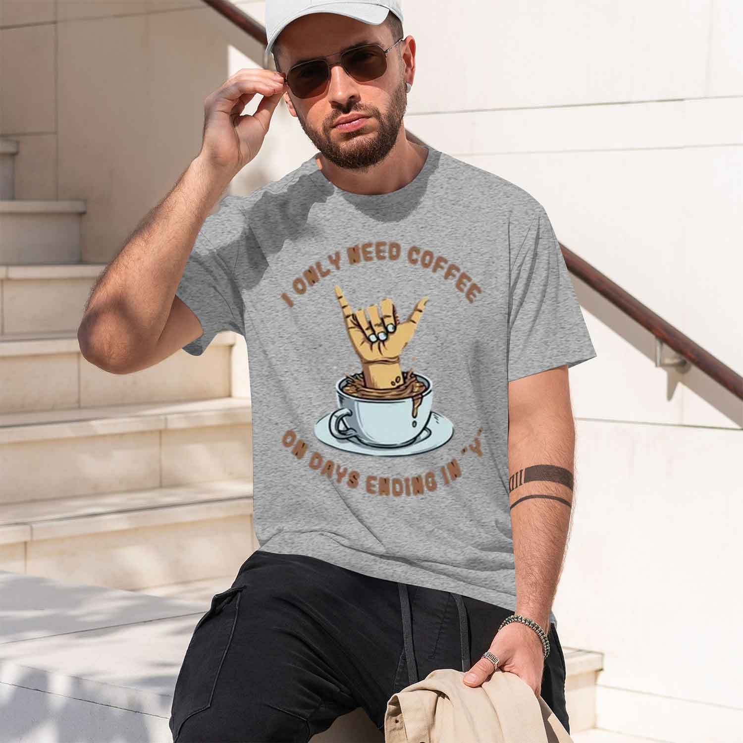 T-shirt à manches courtes et c - Coffee Tea Joke avis et prix