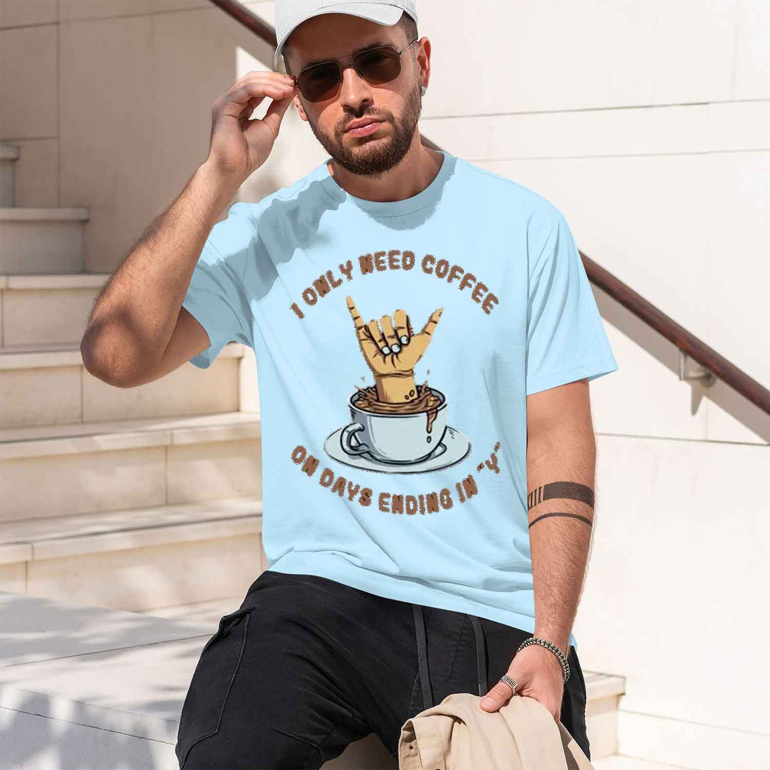 T-shirt à manches courtes et c - Coffee Tea Joke avis et prix