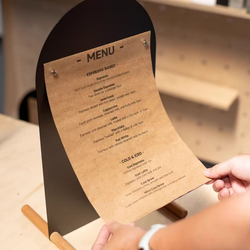 Support de menu A4 en métal pe - Coffee Tea Menu avis et prix
