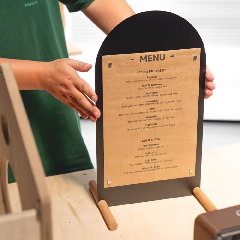 Support de menu A4 en métal pe - Coffee Tea Menu avis et prix
