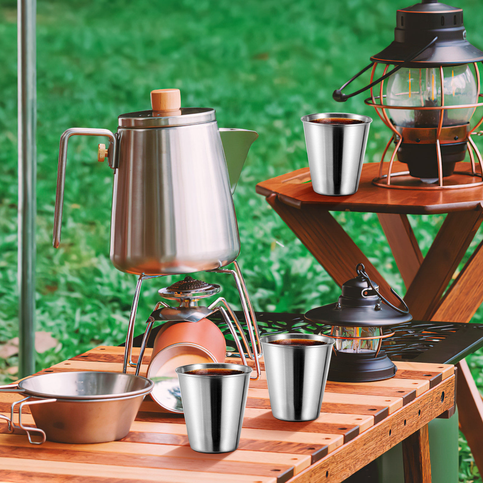 12 gobelets à liqueur en acier - Coffee Tea Vodka avis et prix
