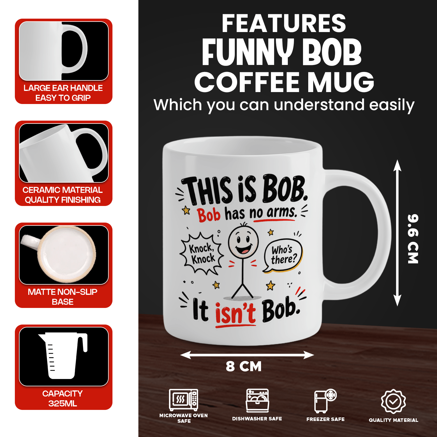 Mug à café en céramique blanch - Coffee Tea Joke avis et prix