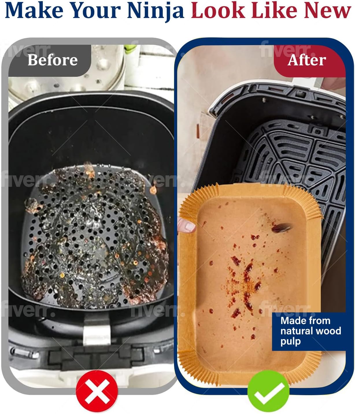Lot de 120 doublures de friteu - Ninja Air Fryer Af300 avis et prix